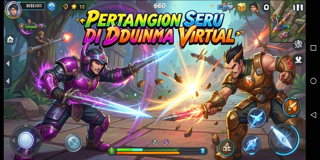 Tampilan screenshot utama 66D dengan aksi pertarungan yang mendebarkan.