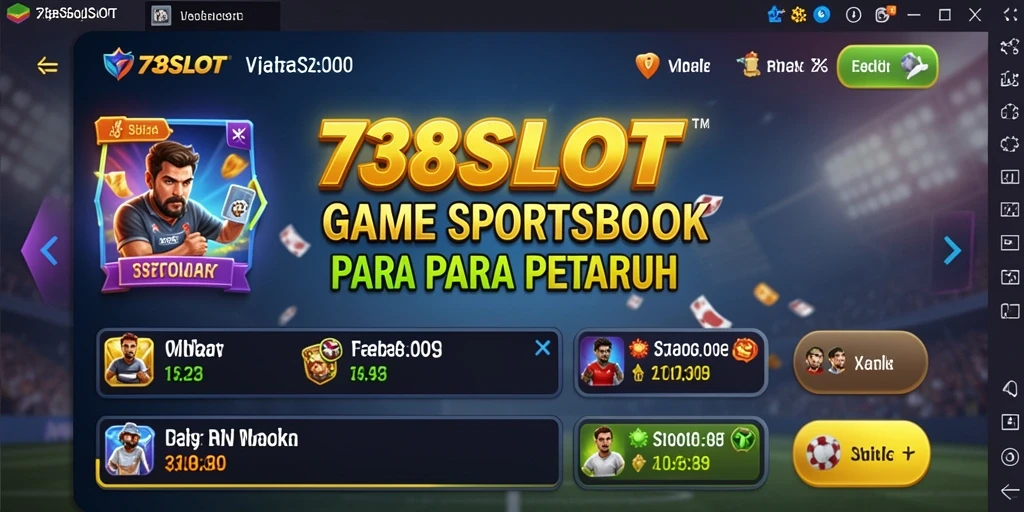 Tampilan gameplay mendebarkan dari aplikasi Sportsbook 738SLOT.