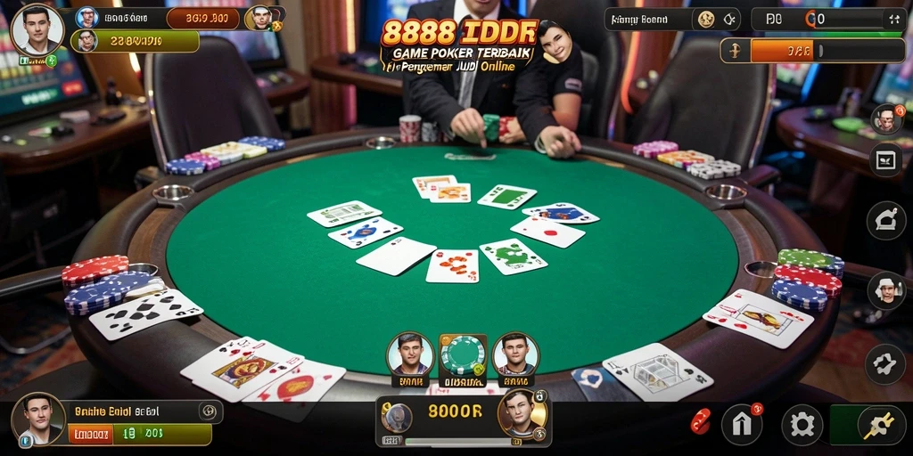 Tampilan screenshot gameplay Poker 888IDR yang menarik dan kompetitif.