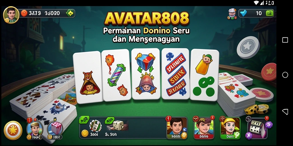 Screenshot gameplay AVATAR808 yang menampilkan aksi domino yang seru.