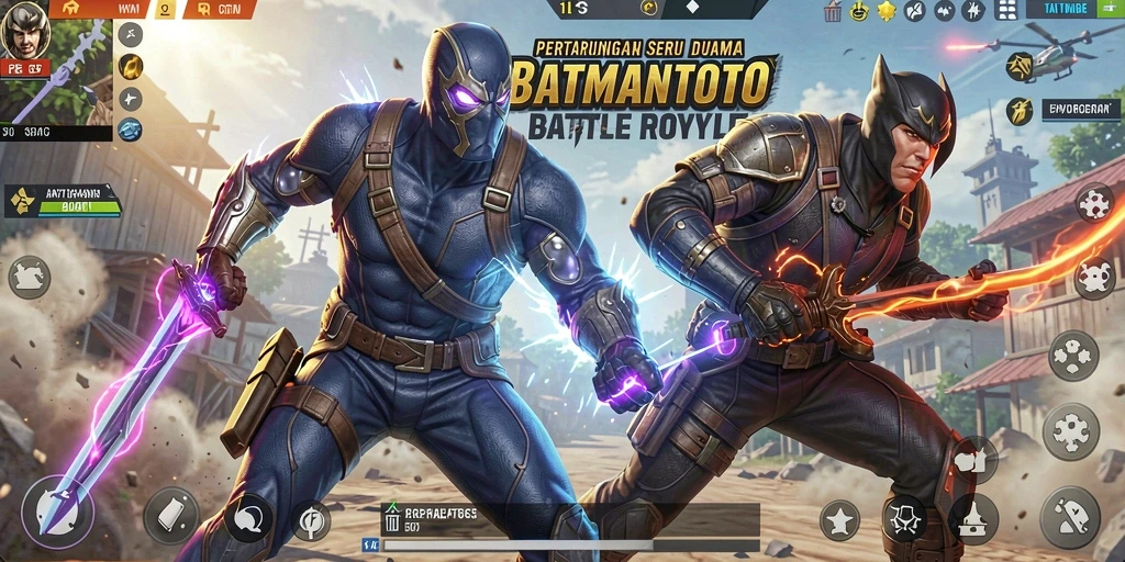 Tampilan seru dari gameplay <strong>BATMANTOTO</strong> dalam momen pertarungan Battle Royale.
