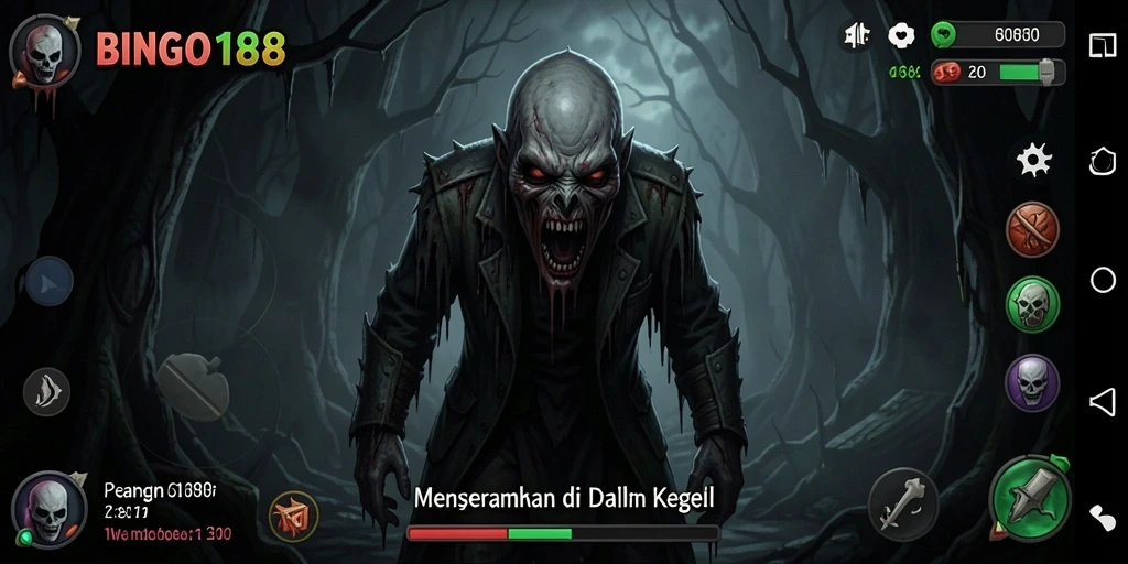 Tangkapan layar gameplay BINGO188 dengan suasana mencekam.