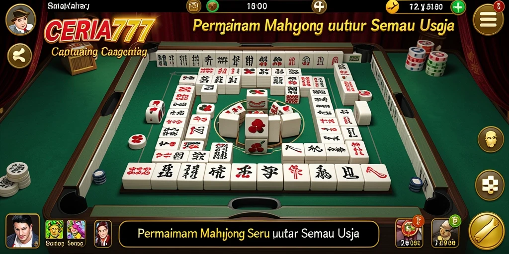 Screenshot CERIA777 menampilkan aksi seru permainan Mahjong.