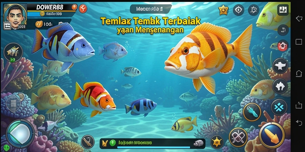 Gameplay seru DOWER88 saat menembak ikan.