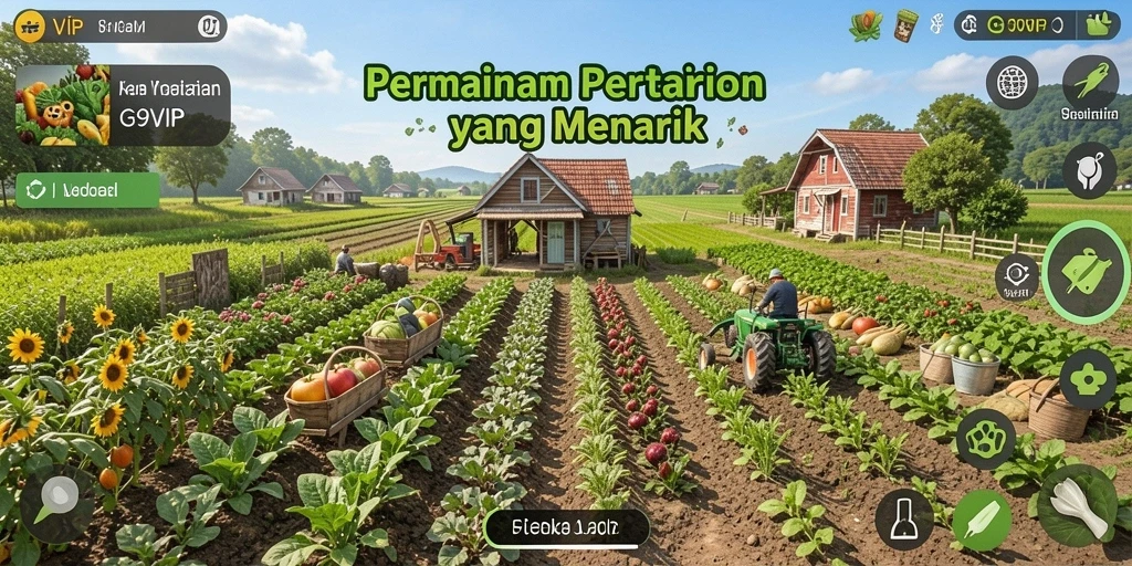 Tampilan menarik dari gameplay pertanian di G9VIP.