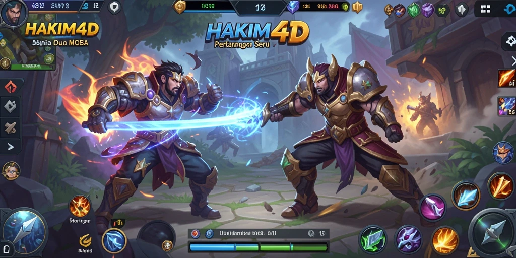 Tampilan gameplay menarik dari HAKIM4D di arena MOBA.
