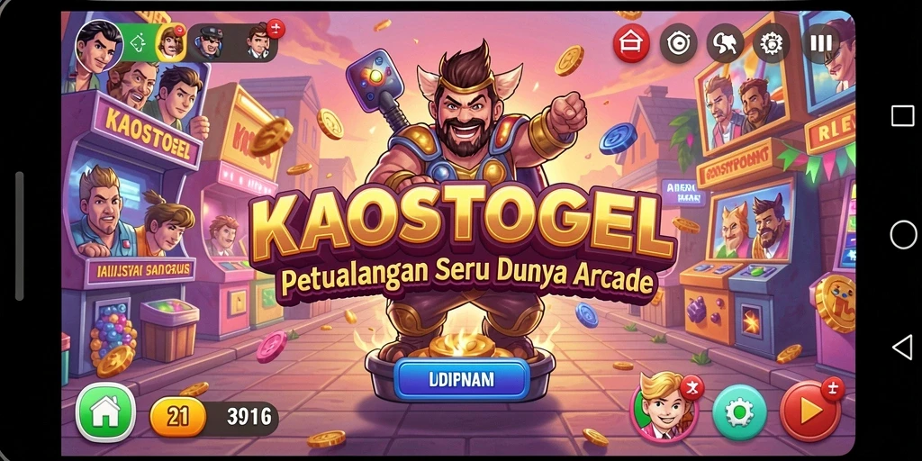 Tampilan gameplay KAOSTOGEL yang dinamis dan penuh warna.
