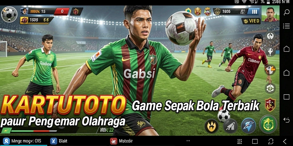 Screenshot KARTUTOTO menampilkan aksi sepak bola yang mendebarkan.