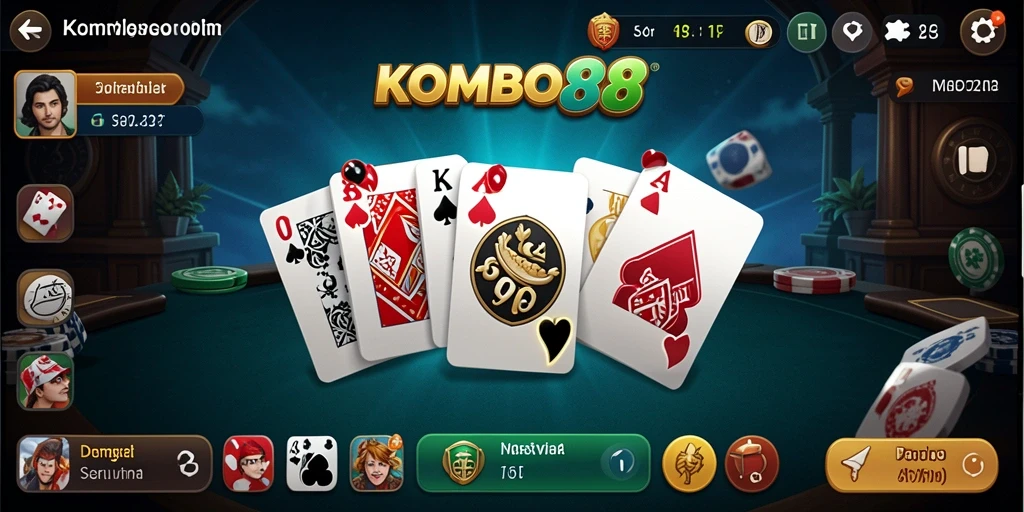 Gameplay seru domino di KOMBO88 dengan lawan online.