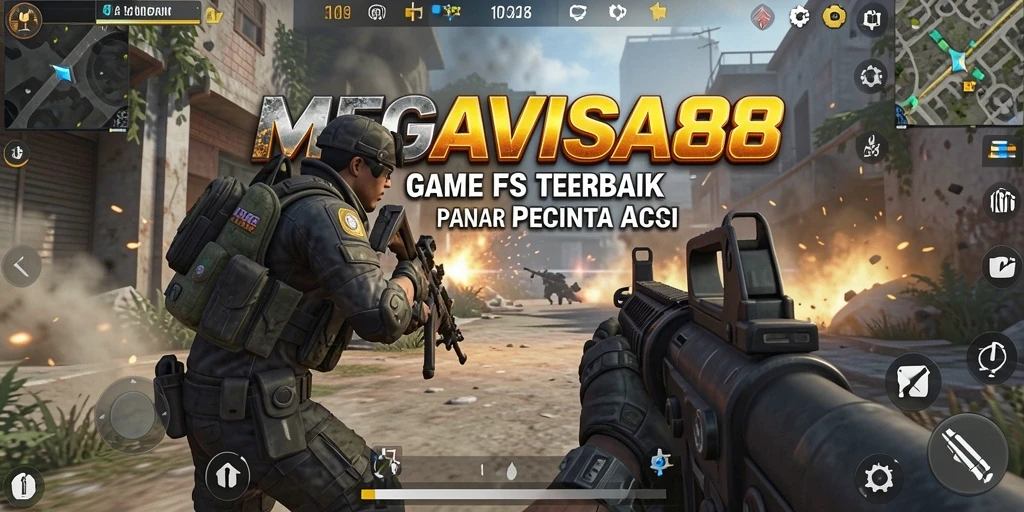 Screenshot MEGAVISA88 yang menunjukkan aksi menegangkan dalam gameplay FPS.