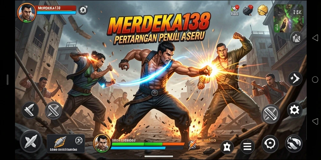 Tampilan mendebarkan dari gameplay aksi MERDEKA138 yang intens.