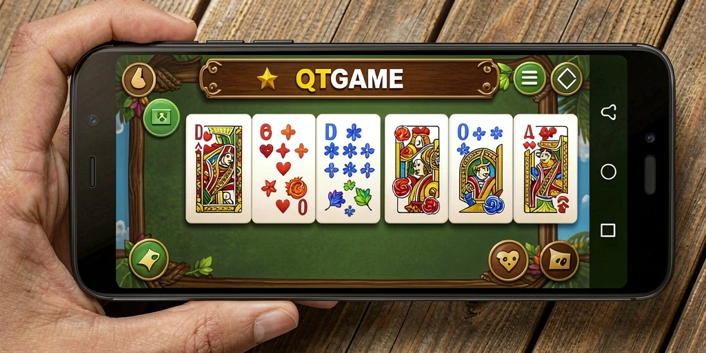 Tampilan gameplay seru QTGAME dengan mode permainan domino yang beragam.