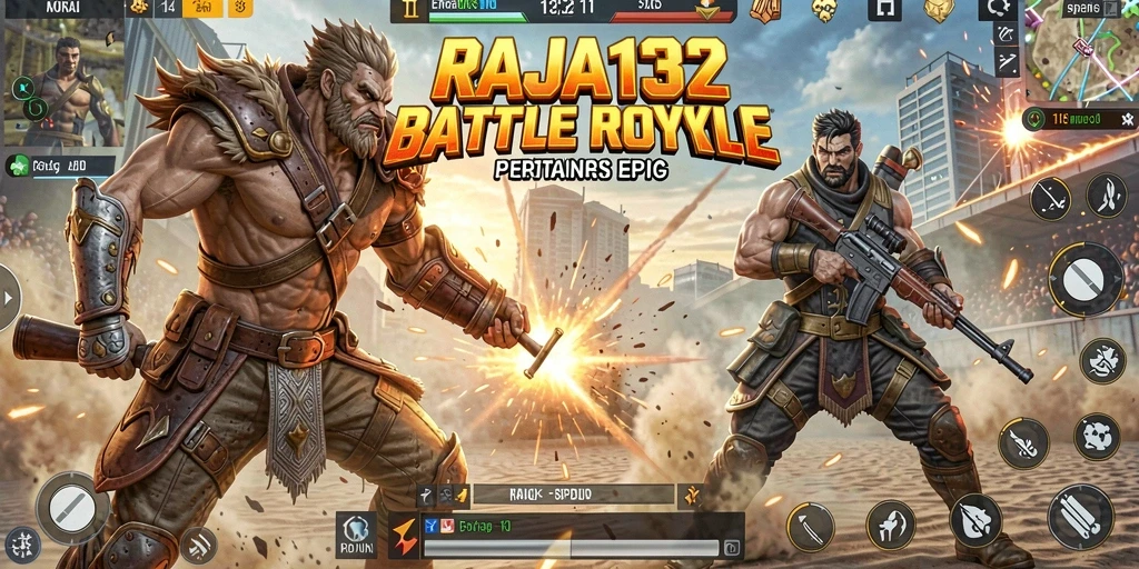 Tampilan gameplay epik dalam pertarungan Battle Royale.