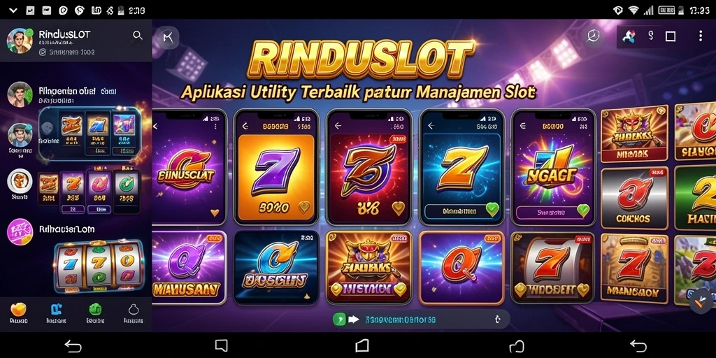 Tampilan utama aplikasi RINDUSLOT yang memudahkan manajemen slot.