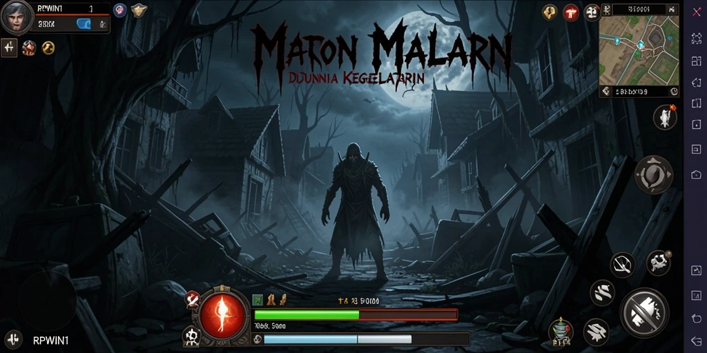 Screeshot gameplay menakutkan di RPWIN1 yang memperlihatkan suasana horror.