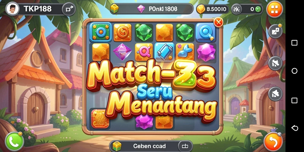 Tampilan gameplay seru di TKP188 dengan elemen Match-3.