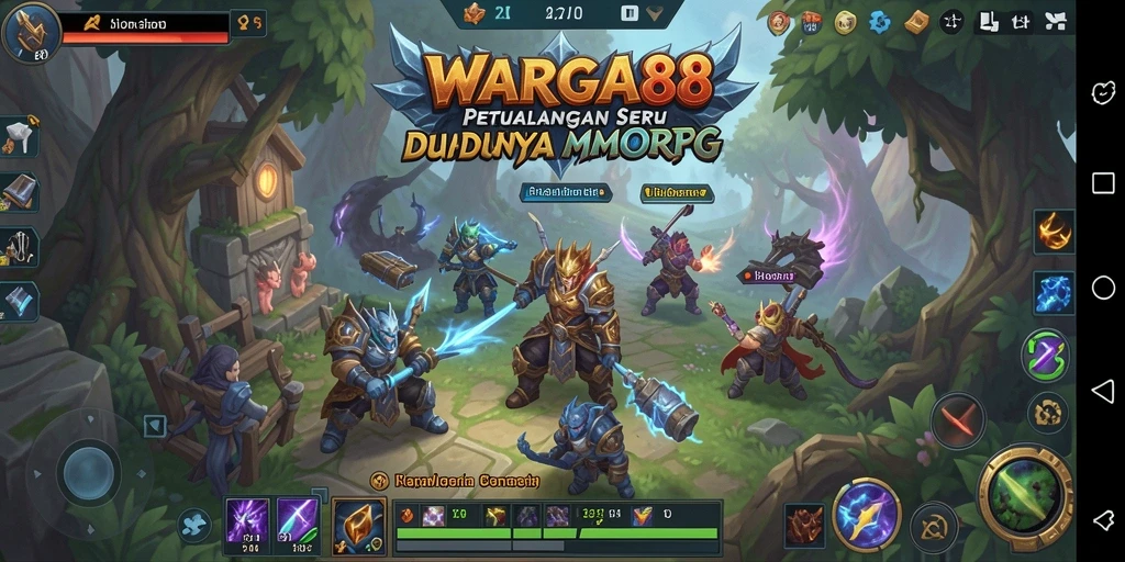 Tangkapan layar WARGA88 menampilkan aksi epik dalam pertempuran MMORPG.